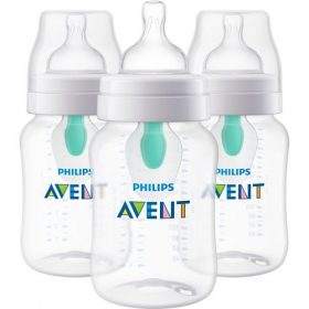 Philips Avent Anti-Colic Baby Feeding Bottle With Airfree Vent Gift Set 9oz 3 Pack.
