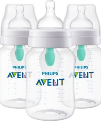 Philips Avent Anti-Colic Baby Feeding Bottle With Airfree Vent Gift Set 9oz 3 Pack.