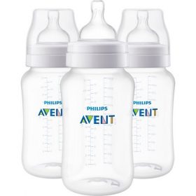 Philips Avent Anti-Colic Baby Feeding Bottle With Airfree Vent Gift Set 11oz 3 Pack.