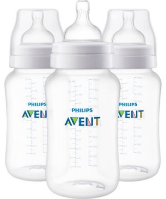 Philips Avent Anti-Colic Baby Feeding Bottle With Airfree Vent Gift Set 11oz 3 Pack.