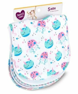 Parents Choice 5 Pk. Baby Print Bib Set