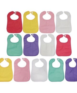 Parents Choice Water Resistant Terry Cloth Feeding Baby Bibs - 13 Packs