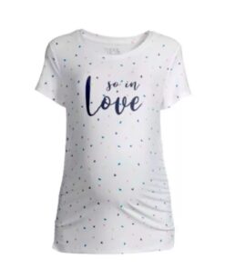 Time & Tru Pregnant Women's Maternity Short Sleeve Blouse Top - So In Love