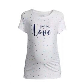 Time & Tru Pregnant Women's Maternity Short Sleeve Blouse Top - So In Love