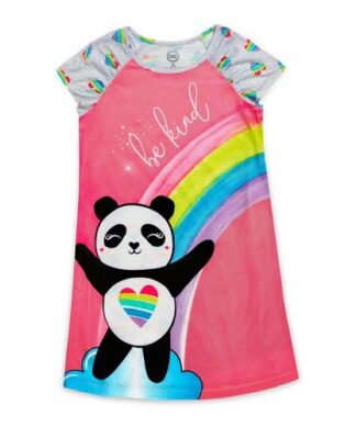Wonder Nation Girls Short Sleeve  Night Gown - Panda