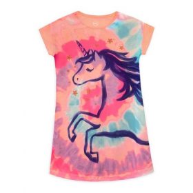 Wonder Nation Girls Short Sleeve  Night Gown - Unicorn