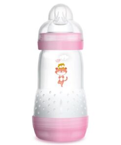 MAM USA Baby Bottles for Breastfed Babies, Anti-Colic, Pink, 9 Ounces, 1-count