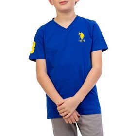 U.S. Polo Assn. Crested Boys V-neck T-shirt - Blue