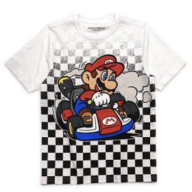 Super Mario Bros Boys Short Sleeve T-shirt -White