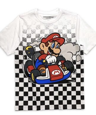 Super Mario Bros Boys Short Sleeve T-shirt -White