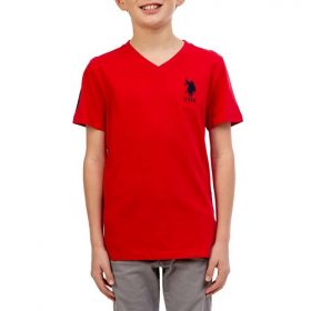 U.S. Polo Assn. Crested Boys V-neck T-shirt - Red