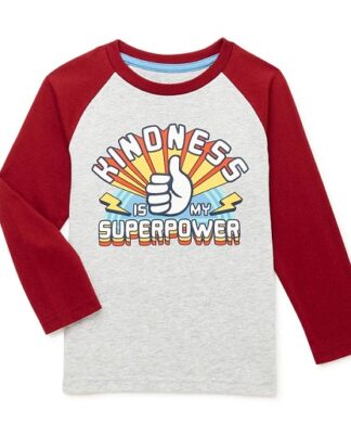 365 Kids Boys Raglan Long Sleeve T-shirt Top - Kindness
