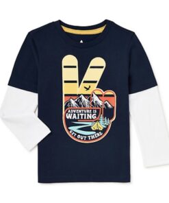 365 Kids Boys Hang Down Long Sleeve T-shirt Top - Adventure