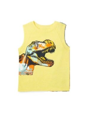 Garanimals Toddler Boys Muscle Sleeveless Tank Top- Yellow Dino