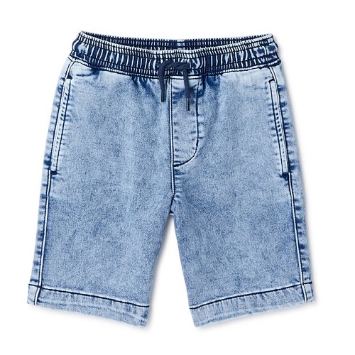 Wonder Nation Boys Knit Denim Jeans Shorts - Blue - KIDS BESTPRICE