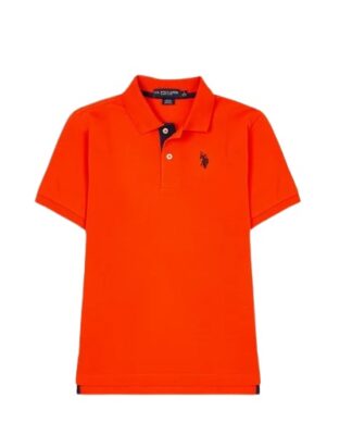 US Polo Assn. Boys Pique Collared Shirt - Orange