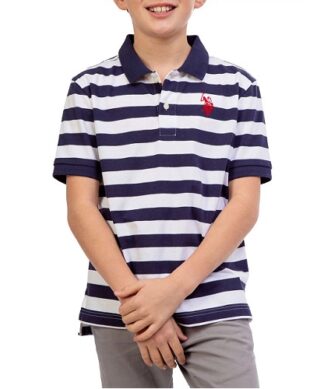 US Polo Assn. Boys Pique Collared Shirt - Bold Stripe