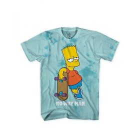Bart Simpson Boys Tie Dye Graphic T-shirt - Aqua Blue