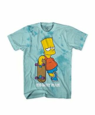 Bart Simpson Boys Tie Dye Graphic T-shirt - Aqua Blue