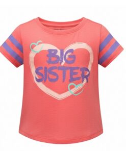 Falls Creek Baby Girl Taped Arm Short Sleeve T Shirt Top - Big Sister