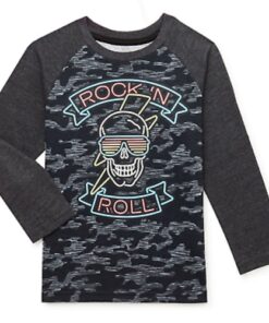 365 Kids Boys Raglan Long Sleeve T-shirt Top - Rock N Roll