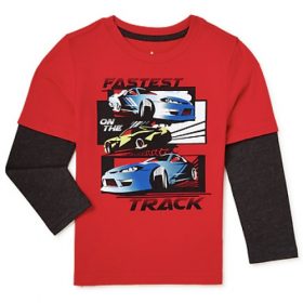 365 Kids Boys Hang Down Long Sleeve T-shirt Top - Fastest