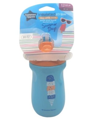 Tommee Tippee Insulated Toddler Straw Sippy Cup 9oz (266ml) -Summer Vibes Blue