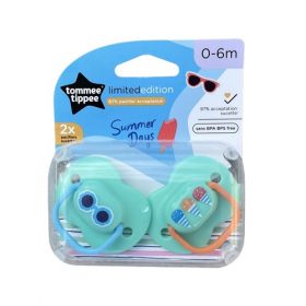 Tommee Tippee Summer Days Limited Edition 2 Pack Baby Pacifier 0-6 Month