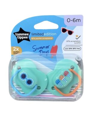 Tommee Tippee Summer Days Limited Edition 2 Pack Baby Pacifier 0-6 Month