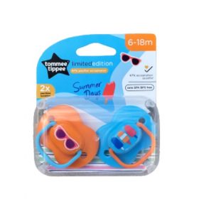 Tommee Tippee Summer Days Limited Edition 2 Pack Baby Pacifier 6-18 Month