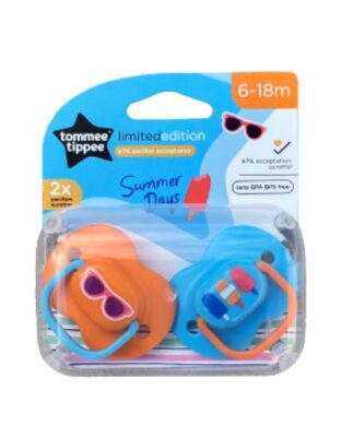 Tommee Tippee Summer Days Limited Edition 2 Pack Baby Pacifier 6-18 Month