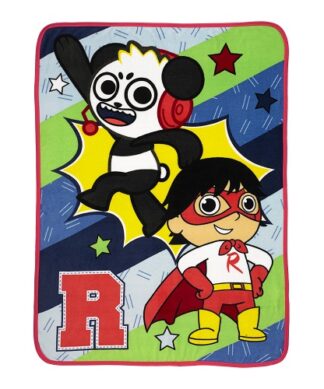 Ryan's World Kids Red Titan Fleece Throw Blanket, 46 x 60, Multicolor, Pocketwatch