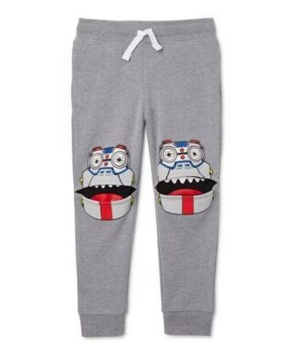 365 Kids Boys Knee Joggers Trouser Pants - Robot Grey