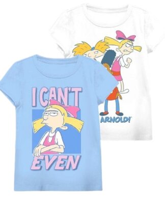 Nickelodeon Hey Arnold Girls Short Sleeve Graphic T-Shirt - 2 Packs