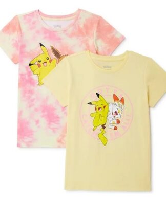 Pokemon Girls Short Sleeve Tshirt 2 Pack