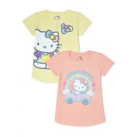 Hello Kitty Girls Short Sleeve Tshirt 2 Pack