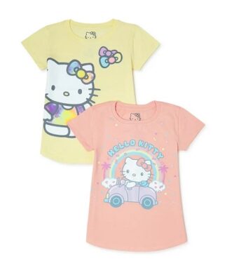 Hello Kitty Girls Short Sleeve Tshirt 2 Pack