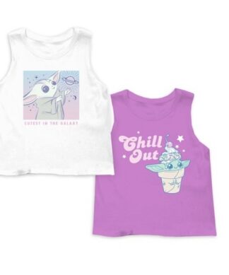 Star Wars Baby Yoda Girls Graphic Sleeveless Tank Top - 2 Packs