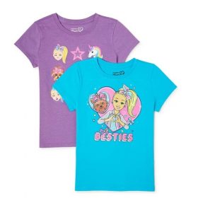 Nickelodeon Jojo Siwa Girls Short Sleeve Graphic T-Shirt - 2 Packs