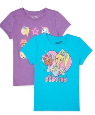 Nickelodeon Jojo Siwa Girls Short Sleeve Graphic T-Shirt - 2 Packs