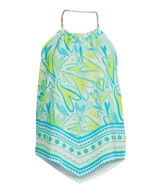 NOBO Juniors- Teen Chain Halter Neck Top - Aqua