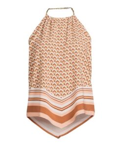 NOBO Juniors- Teen Chain Halter Neck Top - Brown