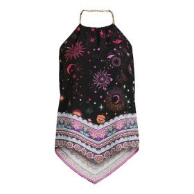 NOBO Juniors- Teen Chain Halter Neck Top - Black