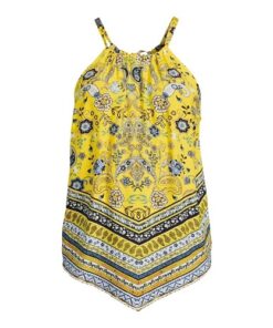 NOBO Juniors- Teen Chain Handkerchief Top - Yellow
