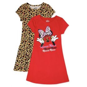 Disney Minnie Mouse Girls Short Sleeve Skaters Play Dress - 2 Packs