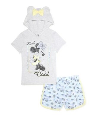 Disney Minnie Mouse Girls Hoodie T-Shirt 2 Piece