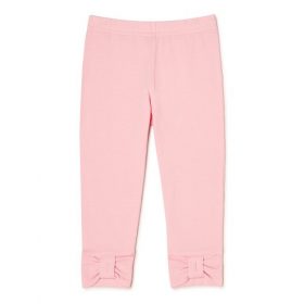 365 Kids Girls Bow Plain Leggings - Light Pink