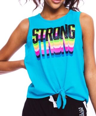 Justice Girls Strong Front Tie Tank Top - Blue