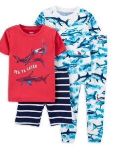 Carter's Child of Mine Toddler Boys T-shirt, Shorts, Pant Pyjamas Set- 4 Pcs