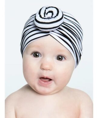 Wonder Nation Infant Baby Girls Black White Turban